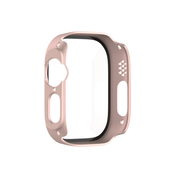 For Apple Watch Ultra 3 / 2 / 1 Ultra 49mm Painting PC Hybrid Tempered Film Integrated Watch Case(Rose Gold) by bashfashion