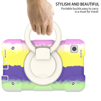 For Samsung Galaxy Tab A11 / A9 Silicone Hybrid PC Tablet Case with Shoulders Strap(Colorful Purple) by bashfashion