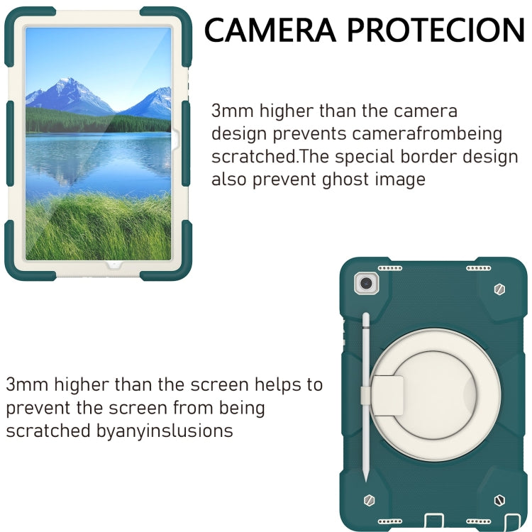 For Samsung Galaxy Tab A11+ / A9+ Silicone Hybrid PC Tablet Case with Shoulders Strap(Blackish Green) by bashfashion