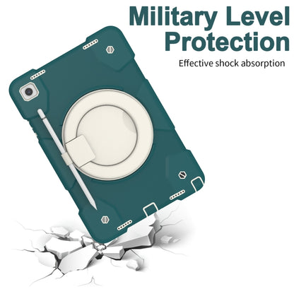 For Samsung Galaxy Tab A11+ / A9+ Silicone Hybrid PC Tablet Case with Shoulders Strap(Blackish Green) by bashfashion