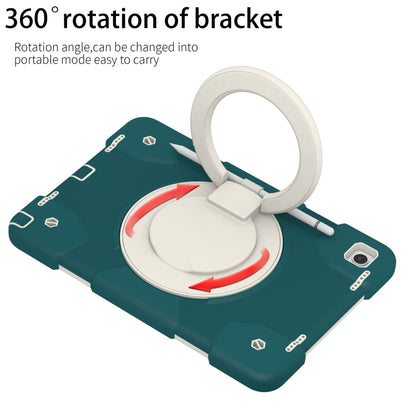 For Samsung Galaxy Tab A11+ / A9+ Silicone Hybrid PC Tablet Case with Shoulders Strap(Blackish Green) by bashfashion