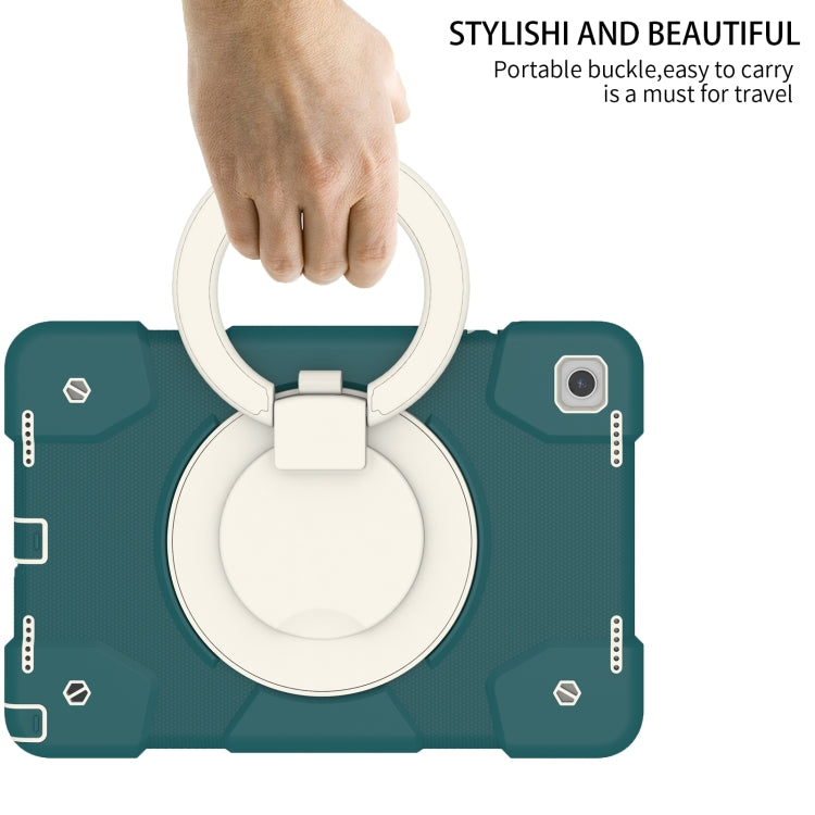 For Samsung Galaxy Tab A11+ / A9+ Silicone Hybrid PC Tablet Case with Shoulders Strap(Blackish Green) by bashfashion