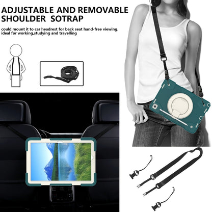 For Samsung Galaxy Tab A11+ / A9+ Silicone Hybrid PC Tablet Case with Shoulders Strap(Blackish Green) by bashfashion