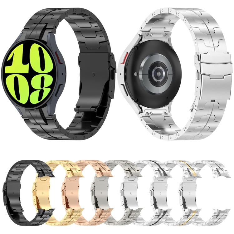 For Samsung Galaxy Watch 6 / 6 Classic Button Style Stainless Steel Watch Band(Black) by bashfashion