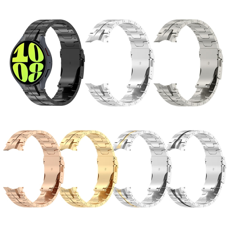 For Samsung Galaxy Watch 6 / 6 Classic Button Style Stainless Steel Watch Band(Black) by bashfashion