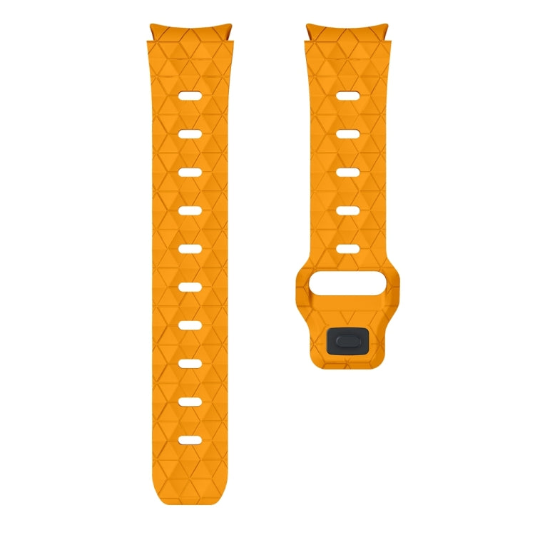 For Samsung Galaxy Watch 6 / 6 Classic Football Pattern Reverse Buckle Silicone Watch Band(Dark Yellow) by bashfashion