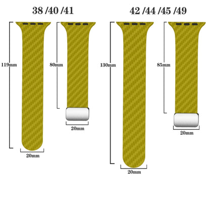 For Apple Watch Ultra 2 49mm Carbon Fiber Magnetic Silver Buckle Watch Band(Olive Brown) by bashfashion