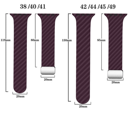 For Apple Watch Ultra 2 49mm Carbon Fiber Magnetic Silver Buckle Watch Band(Purple Green) by bashfashion