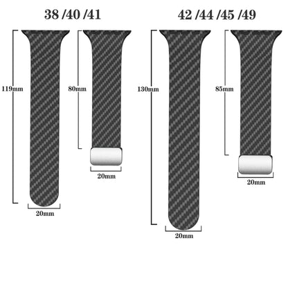 For Apple Watch Ultra 2 49mm Carbon Fiber Magnetic Silver Buckle Watch Band(Black Yellow) by bashfashion