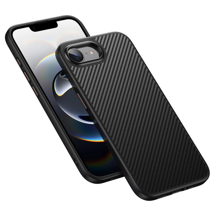 For iPhone 16e Kevlar Fiber Shockproof MagSafe Phone Case(Black) by bashfashion