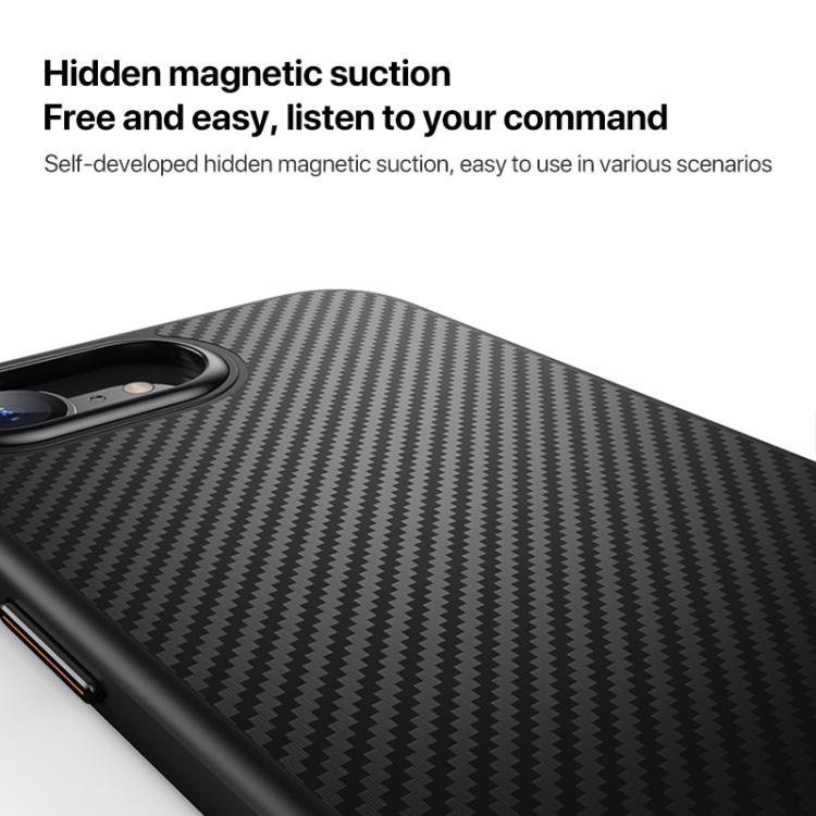 For iPhone 16e Kevlar Fiber Shockproof MagSafe Phone Case(Black) by bashfashion