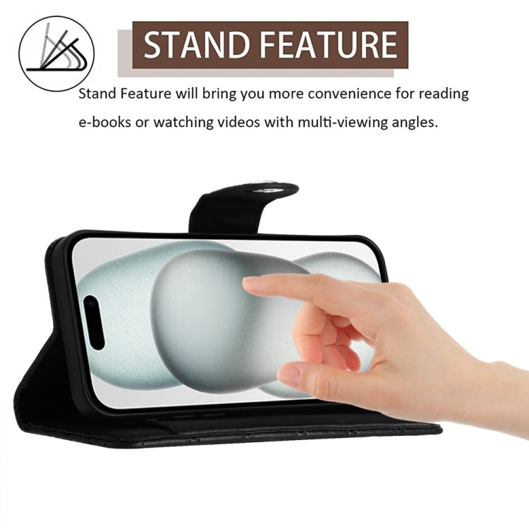 For iPhone SE 2024 Rhombic Texture Flip Leather Phone Case with Lanyard(Black) by bashfashion