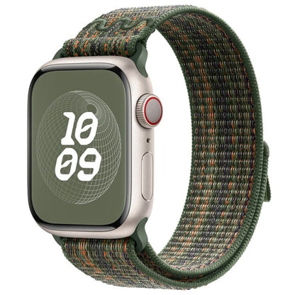 For Apple Watch Ultra 2 49mm Loop Nylon Watch Band(Green Orange) by bashfashion