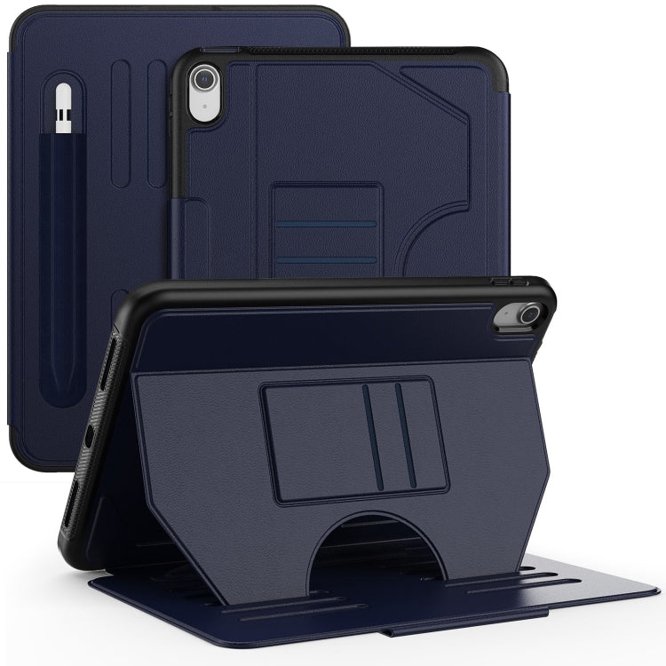 For iPad 2025 / 2022 Notebook Magnetic Leather Tablet Case(Navy Blue) by bashfashion