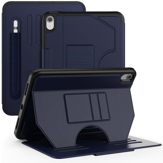 For iPad 2025 / 2022 Notebook Magnetic Leather Tablet Case(Navy Blue) by bashfashion