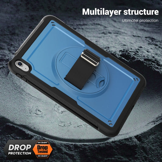 For iPad 2025 / 2022 Honeycomb Hand Grip Turntable Stand Tablet Case(Navy Blue) by bashfashion