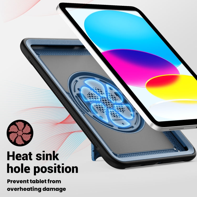 For iPad 2025 / 2022 Honeycomb Hand Grip Turntable Stand Tablet Case(Navy Blue) by bashfashion