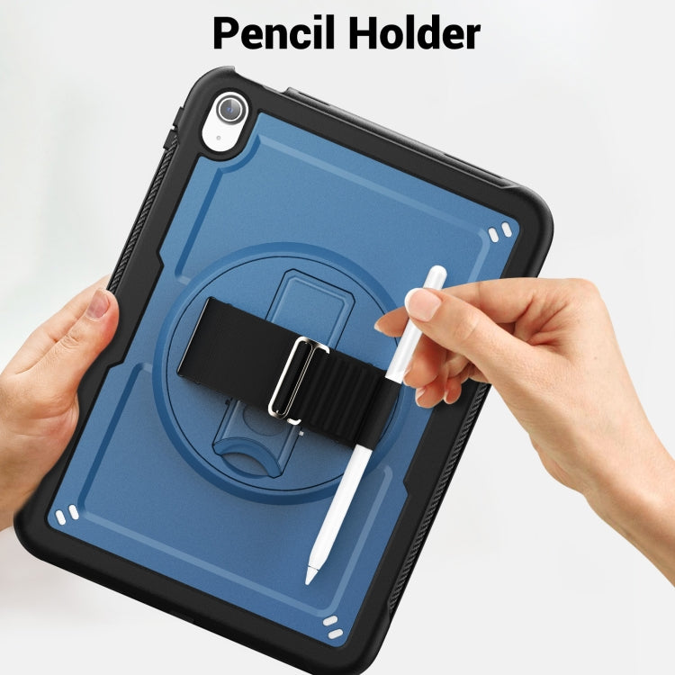 For iPad 2025 / 2022 Honeycomb Hand Grip Turntable Stand Tablet Case(Navy Blue) by bashfashion