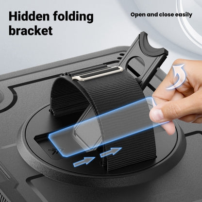 For iPad Pro 11 2025 / 2024 Honeycomb Hand Grip Turntable Stand Tablet Case(Black) by bashfashion