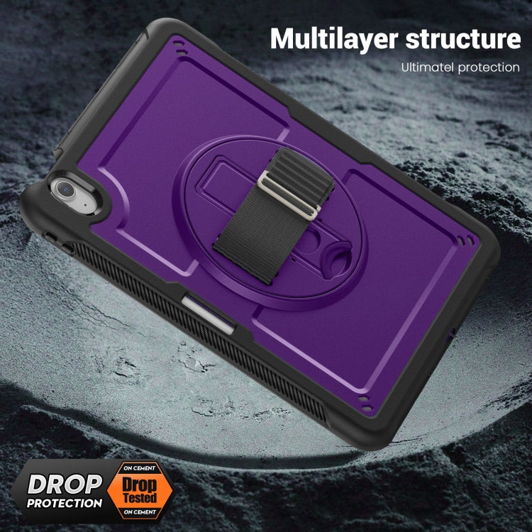 For iPad Air 11 2025 / 2024 Honeycomb Hand Grip Turntable Stand Tablet Case(Purple) by bashfashion