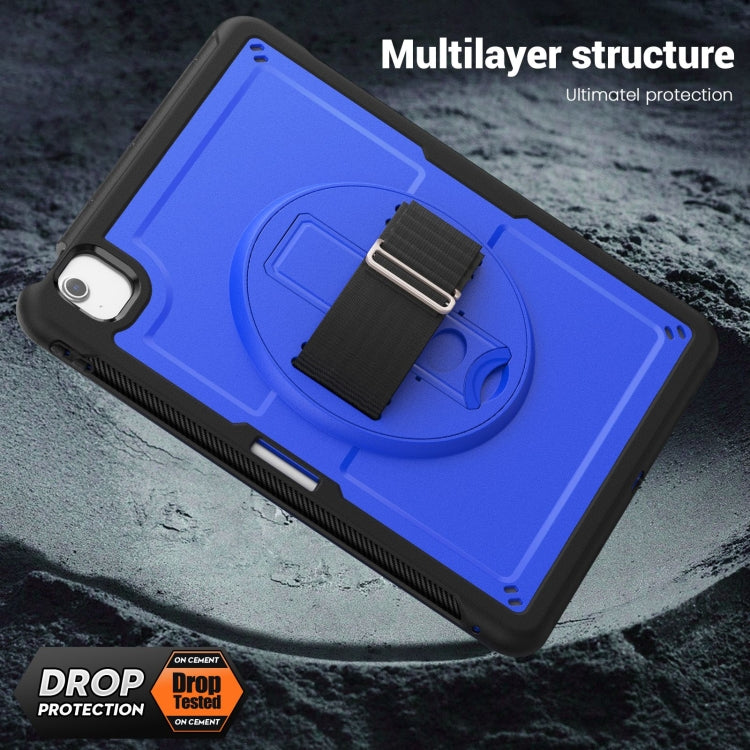 For iPad Air 13 2025 / 2024 Honeycomb Hand Grip Turntable Stand Tablet Case(Dark Blue) by bashfashion