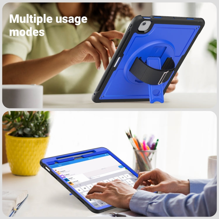 For iPad Air 13 2025 / 2024 Honeycomb Hand Grip Turntable Stand Tablet Case(Dark Blue) by bashfashion