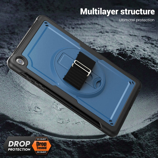 For Samsung Galaxy Tab A11+ / A9+ Honeycomb Hand Grip Turntable Stand Tablet Case(Navy Blue) by bashfashion