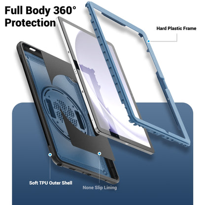 For Samsung Galaxy Tab A11+ / A9+ Honeycomb Hand Grip Turntable Stand Tablet Case(Navy Blue) by bashfashion