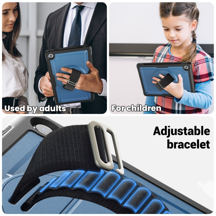 For Samsung Galaxy Tab A11+ / A9+ Honeycomb Hand Grip Turntable Stand Tablet Case(Navy Blue) by bashfashion