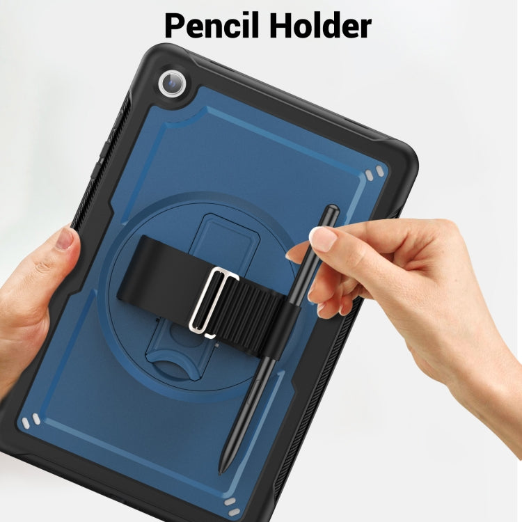 For Samsung Galaxy Tab A11+ / A9+ Honeycomb Hand Grip Turntable Stand Tablet Case(Navy Blue) by bashfashion