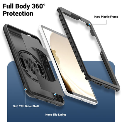 For Samsung Galaxy Tab A11 / A9 Honeycomb Hand Grip Turntable Stand Tablet Case(Black) by bashfashion