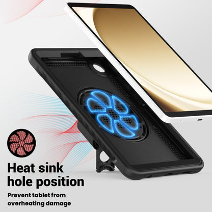 For Samsung Galaxy Tab A11 / A9 Honeycomb Hand Grip Turntable Stand Tablet Case(Black) by bashfashion