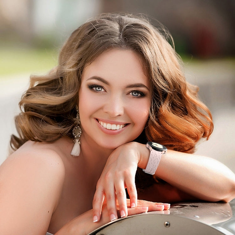 For Samsung Galaxy Watch 6 Leopard Print Embossed Silicone Watch Band(Pink) by bashfashion