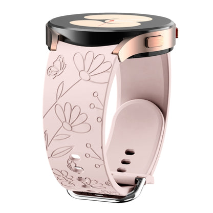 For Samsung Galaxy Watch 6 Butterfly Flower Embossed Silicone Watch Band(Pink) by bashfashion