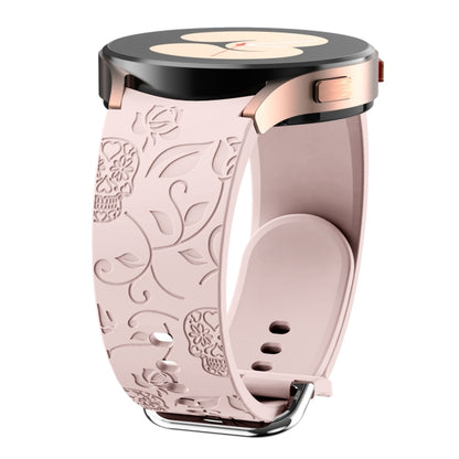 For Samsung Galaxy Watch 6 Skull Flower Embossed Silicone Watch Band(Pink) by bashfashion