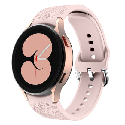 For Samsung Galaxy Watch 6 Ethnic Style Flowers Embossed Silicone Watch Band(Pink) by bashfashion