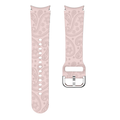 For Samsung Galaxy Watch 6 Ethnic Style Flowers Embossed Silicone Watch Band(Pink) by bashfashion