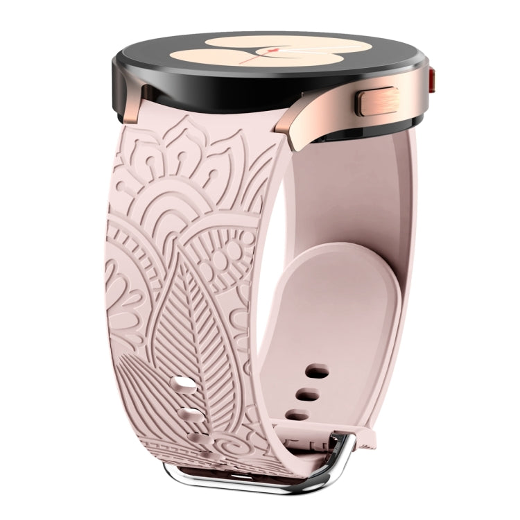 For Samsung Galaxy Watch 6 Sunflower Embossed Silicone Watch Band(Pink) by bashfashion