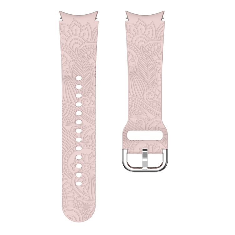 For Samsung Galaxy Watch 6 Sunflower Embossed Silicone Watch Band(Pink) by bashfashion