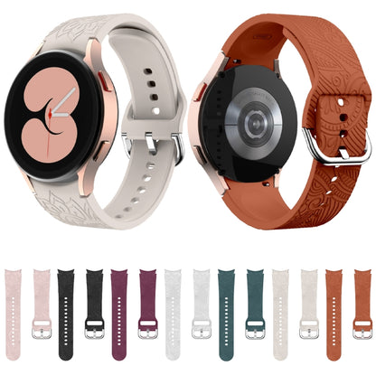 For Samsung Galaxy Watch 6 Sunflower Embossed Silicone Watch Band(Pink) by bashfashion