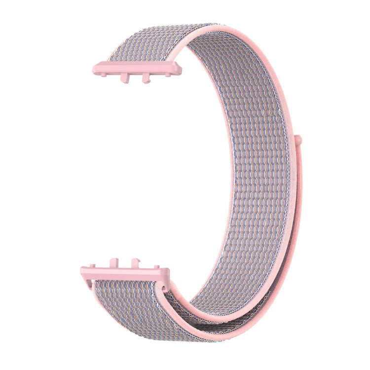 For Samsung Galaxy Fit 3 Woven Nylon Loop Watch Band(Pinkish) by bashfashion