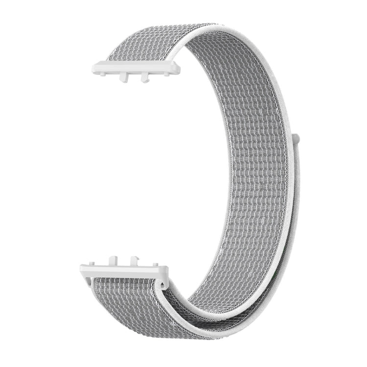For Samsung Galaxy Fit 3 Woven Nylon Loop Watch Band(Grey White) by bashfashion