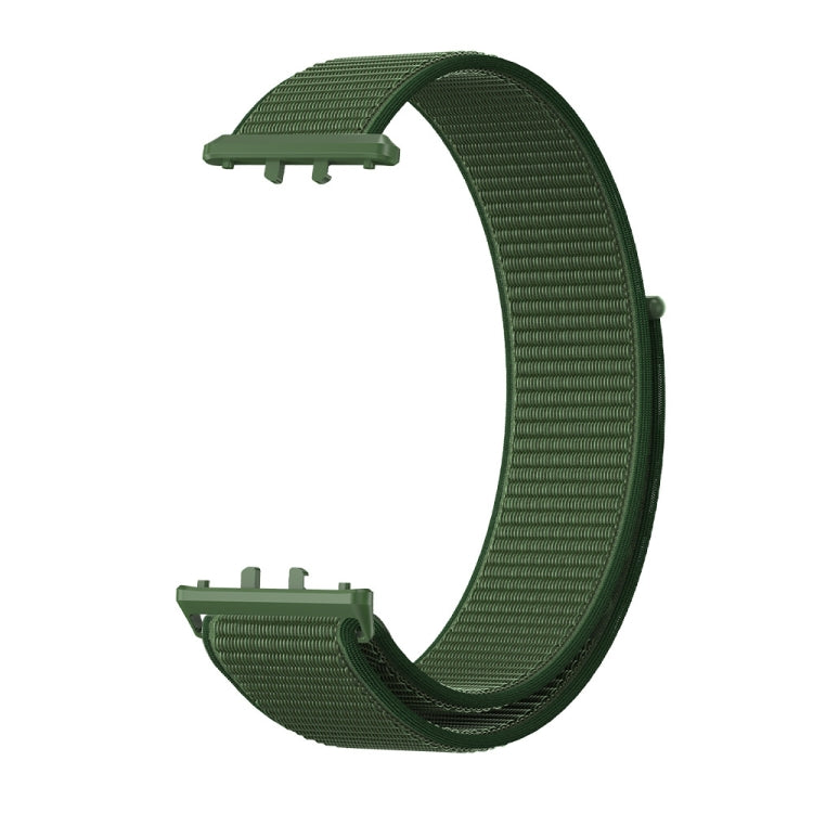For Samsung Galaxy Fit 3 Woven Nylon Loop Watch Band(Army Green) by bashfashion