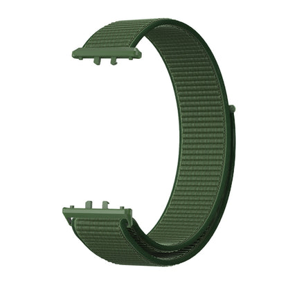 For Samsung Galaxy Fit 3 Woven Nylon Loop Watch Band(Army Green) by bashfashion