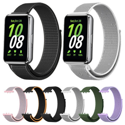 For Samsung Galaxy Fit 3 Woven Nylon Loop Watch Band(Black) by bashfashion