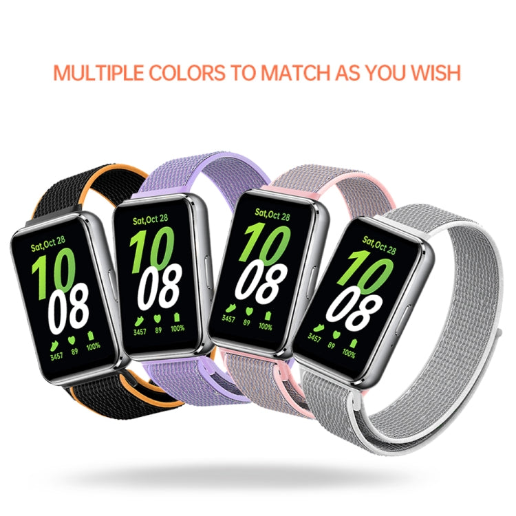 For Samsung Galaxy Fit 3 Woven Nylon Loop Watch Band(Army Green) by bashfashion