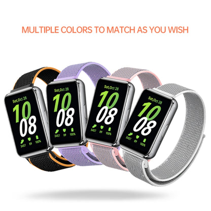 For Samsung Galaxy Fit 3 Woven Nylon Loop Watch Band(Purple) by bashfashion