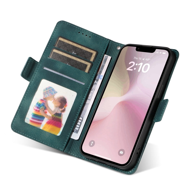 For iPhone SE 2024 Embossed Rhombus Starry Leather Phone Case(Green) by bashfashion