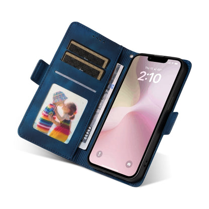 For iPhone SE 2024 Embossed Rhombus Starry Leather Phone Case(Blue) by bashfashion