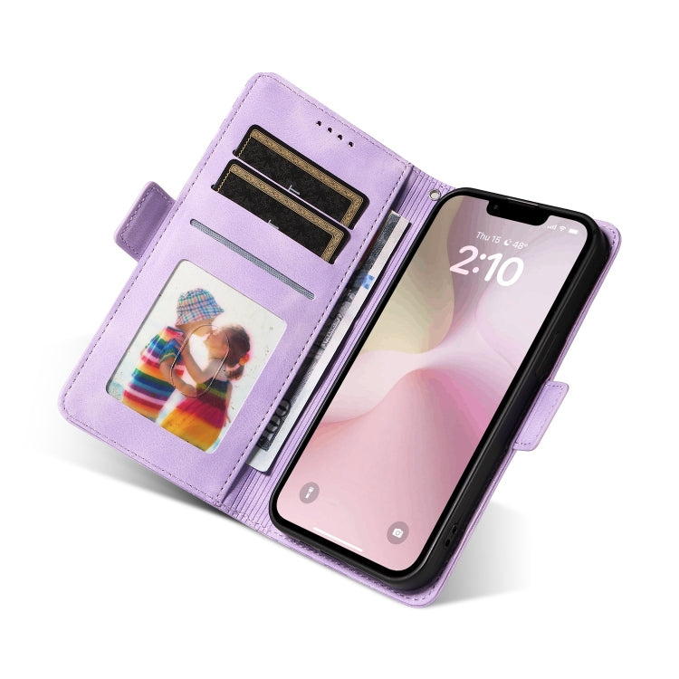 For iPhone SE 2024 Embossed Rhombus Starry Leather Phone Case(Purple) by bashfashion